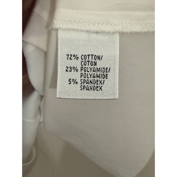 LAFAYETTE 148 White Cotton Blend Pleated 3/4 Sleeve Collared Shirt Top‎ Size 12 - Picture 3 of 7